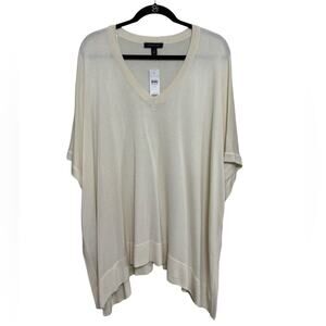 NWT Ann Taylor V-Neck Poncho in Off White - Size XS/S